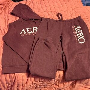 Aeropostale Kids Burgundy Jogger Set